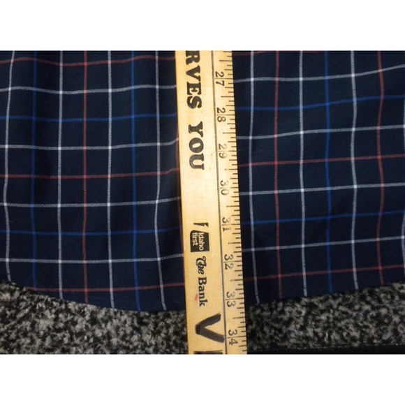 Mizzen + Main Leeward Shirt Mens XL Blue Plaid Trim Fit Button Down Long Sleeve - Picture 12 of 13